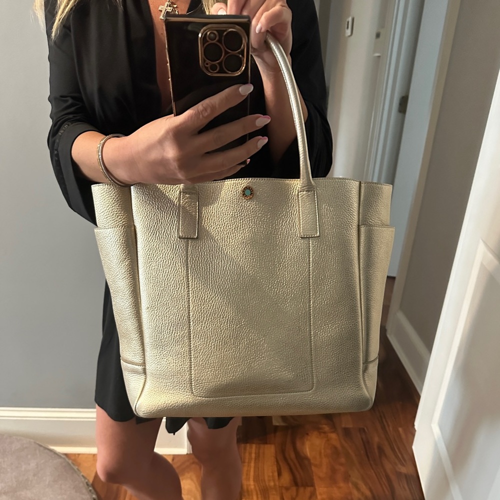 Tiffany & Gold gold leather tote like new! Authentic, Like New!